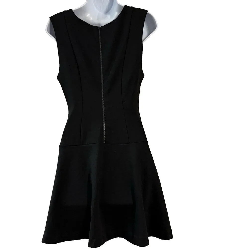 Free People Women Dress Size S Black Solid Sheath Short Sleeveless Cotton Casual - Picture 3 of 9